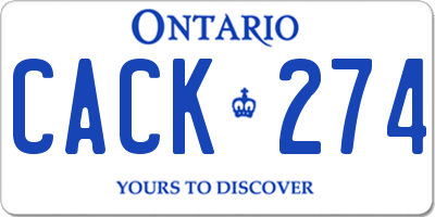 ON license plate CACK274