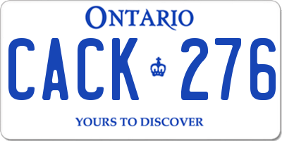 ON license plate CACK276