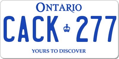 ON license plate CACK277