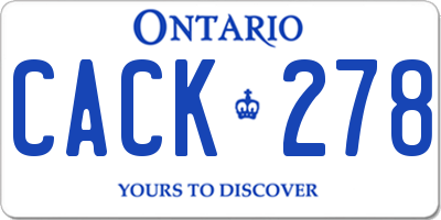 ON license plate CACK278