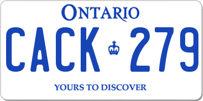 ON license plate CACK279