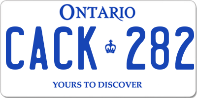 ON license plate CACK282