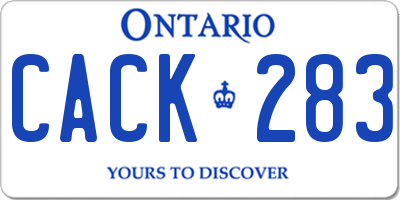 ON license plate CACK283