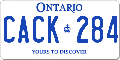 ON license plate CACK284