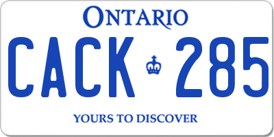 ON license plate CACK285