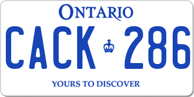 ON license plate CACK286