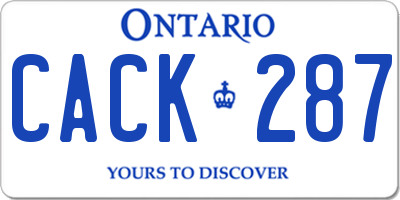 ON license plate CACK287