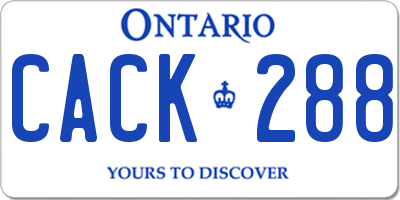 ON license plate CACK288