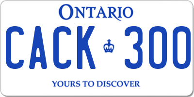 ON license plate CACK300