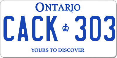 ON license plate CACK303