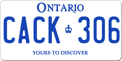 ON license plate CACK306