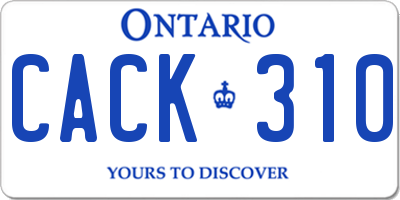 ON license plate CACK310