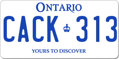 ON license plate CACK313