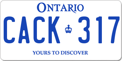 ON license plate CACK317