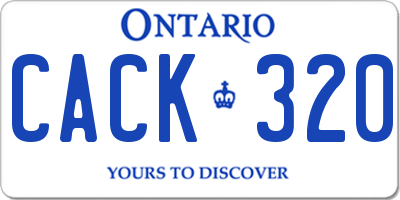 ON license plate CACK320