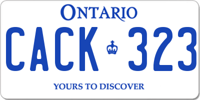 ON license plate CACK323