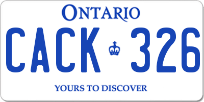 ON license plate CACK326