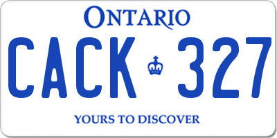 ON license plate CACK327