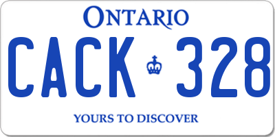 ON license plate CACK328