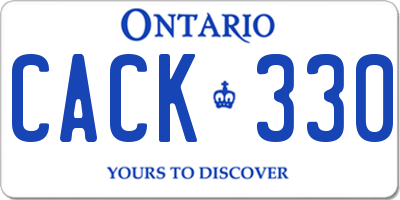 ON license plate CACK330