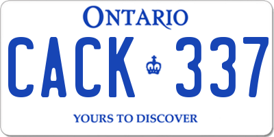 ON license plate CACK337