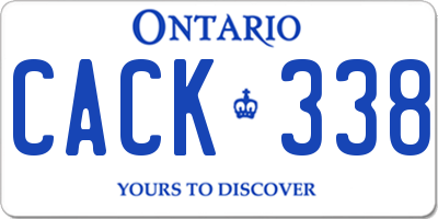 ON license plate CACK338