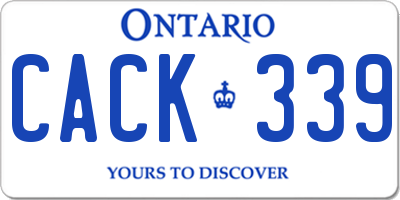 ON license plate CACK339