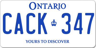 ON license plate CACK347