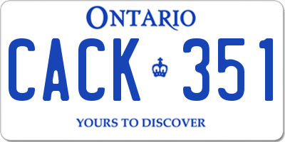 ON license plate CACK351