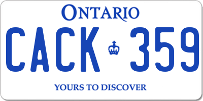 ON license plate CACK359