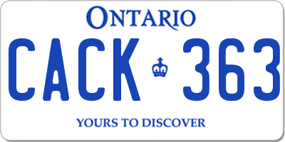 ON license plate CACK363