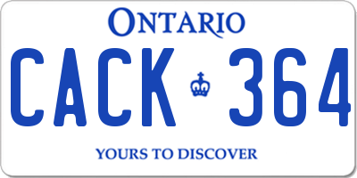 ON license plate CACK364