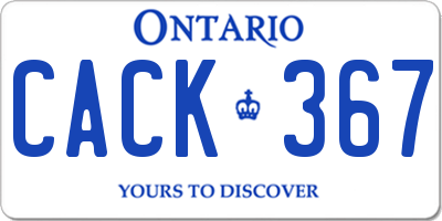 ON license plate CACK367