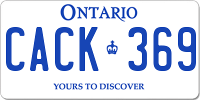 ON license plate CACK369