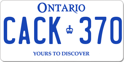 ON license plate CACK370