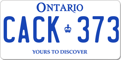 ON license plate CACK373