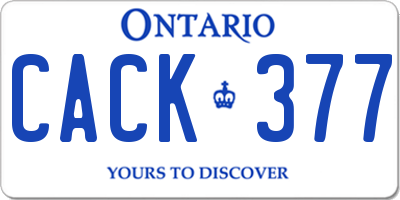 ON license plate CACK377