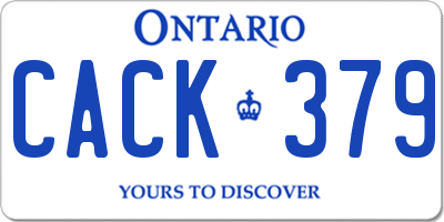 ON license plate CACK379