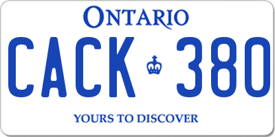 ON license plate CACK380