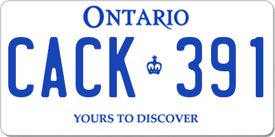 ON license plate CACK391