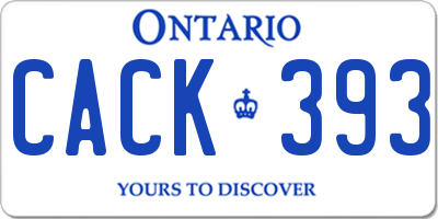 ON license plate CACK393