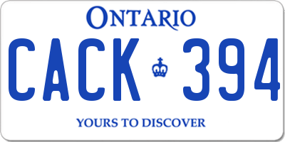 ON license plate CACK394