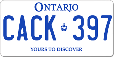 ON license plate CACK397