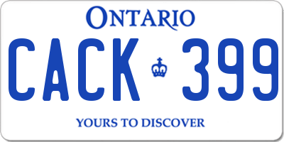 ON license plate CACK399