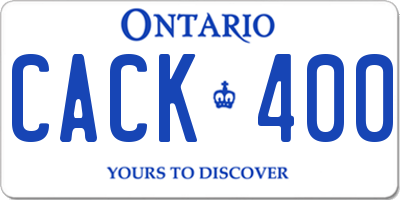 ON license plate CACK400