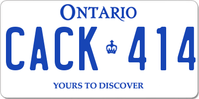 ON license plate CACK414