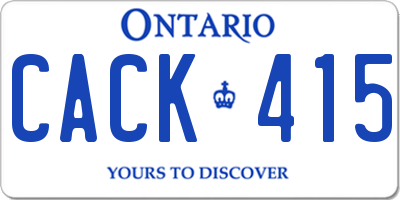 ON license plate CACK415