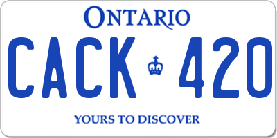 ON license plate CACK420