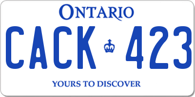 ON license plate CACK423