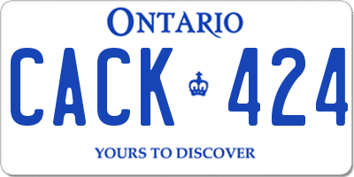 ON license plate CACK424